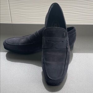 Tod's Blue Suede Loafers NWOT